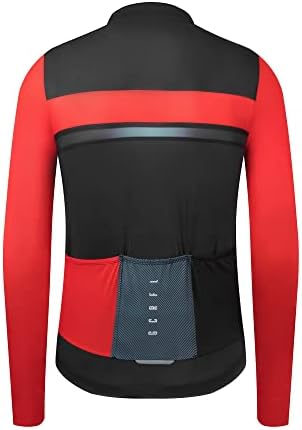 GCRFL Men's Cycling Jersey Long Sleeves Road Bike Jersey Shirt Cycling Tops, Zipper Pocket Lightweight PRO Race Fit UPF 50+