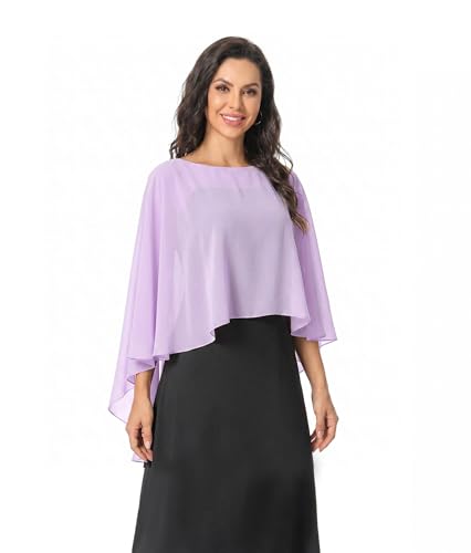 Image of Baoqiya Chiffon Capes Sheer Capelets Long Cape Poncho For Women Plus Size