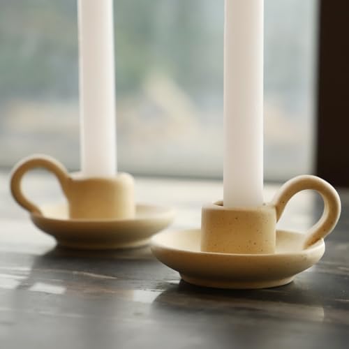 Cabilock ALY10G13907831 Candle Holder Ceramic Candle Holder Ceramic Candlestick Holder Nordic Style Taper Candle Stand Candle Burning Display Holder Desktop Ornament thumb #1