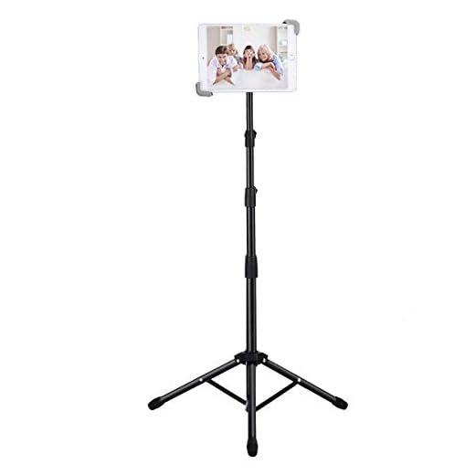 Ipad Tripod Stand, Weiyudang Height Adjustable 20 to 60 Inch Tablet Tripod Mount For Ipad Pro 12.9"/11", Ipad Air 10.5", Ipad 9.7'' and More 9.5" to 14.5" Tablets with Bluetooth Remote Control As Gift