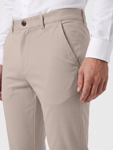 Image of Mehrang Men's Slim Fit Casual Mid Rise, Cotton Blend Trousers, Side Pockets || Classic Slim Fit Chino Pants || Business Casual Dress Trousers