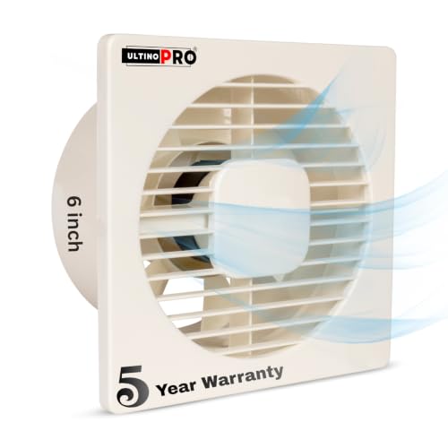 Image of 6 Inch Exhaust Fan for Kitchen, Bathroom, Office & Commercial Use | High Speed Ventilation Fan | Low Noise | Energy Efficient Motor | Rust Resistant Body | Easy Wall Mount (6 Inch Ivory)