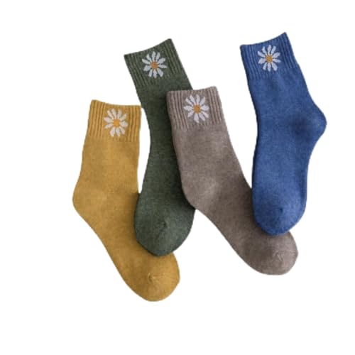 Image of Cute Daisy Socks for Women, Soft Novelty Crew Socks