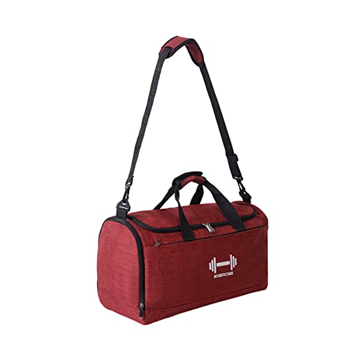 Image of Aavjo Unisex Sports Gym, Yoga, Swimming, Tennis Bag Travel Duffle Bag with Wet Pocket Shoes Compartment for Men Women (Red)