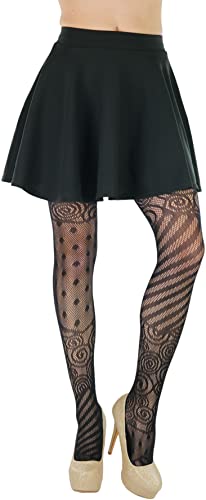 Image of ToBeInStyle Women's Elegant Floral Lace Inspired Spandex Net Full Length Tights