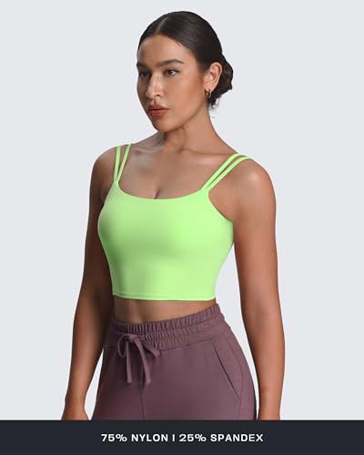 Image of Aoxjox Women's Workout Sports Bras Fitness Padded Backless Yoga Crop Tank Top Twist Back Cami