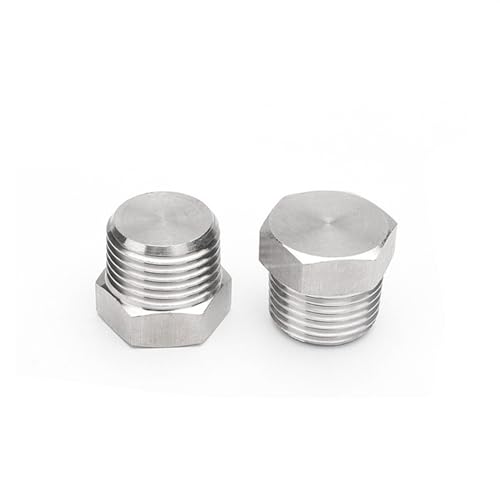 1PC NPT/BSPT Size 1/8'' - 2'' Male Thread 304 Stainless Steel Hex End Cap Outer Hexagon Solid Plug Oil Water Pipe Plumbing Fitting (Size : NPT, Style : 1/4
