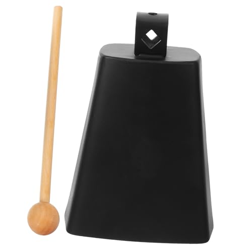 KONTONTY Cloche à Vache Métallique 15 Cm pour Événements Sportifs, Instrument De Percussion Compact Et Léger, Adaptée Aux Matchs De Football Et Fêtes,
