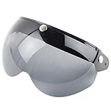 VCOROS 3 Snap 3/4 Helmet Shield with FLIP UP Hinge for TORC T50 Vintage Motorcycle Helmets (Dark Smoke)