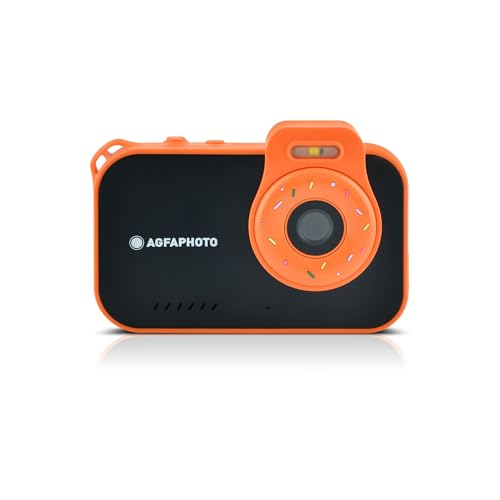AgfaPhoto Realikids Cam Waterproof 2 – Appareil Photo Enfant Étanche 12MP, Vidéo HD, Mode Selfie, Filtres et Cadres, Jeux Intégrés, Batterie Lithium Noir