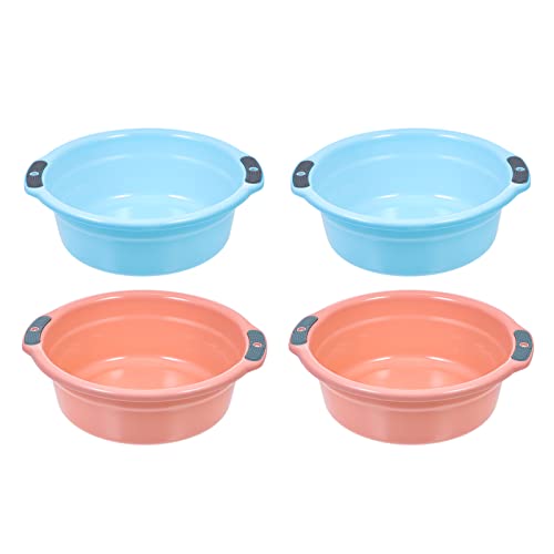 ABOOFAN 4pcs Hanging Handwashing Basin Medium Thickened Double-ear Bathroom Washbasin Suitable for Home and Kitchen Use, Portable Multi-purpose Foot and Laundry Basin Random Color