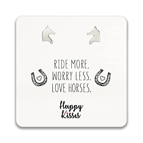Horse Earrings, Cute Stud Set for Women and Girls – Horseback Riders Design with Message Card