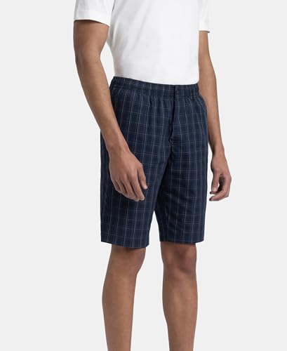 Image of Jockey 9005 Men's Super Combed Mercerized Cotton Woven Fabric Regular Fit Printed Bermuda with Side Pockets