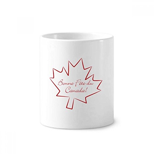 Porte-brosse à dents feuille d'érable céramique blanche 350ml tasse stylos 9.6cm