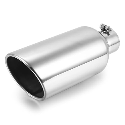 A-KARCK Exhaust Tip 3 Inlet to 6 Outlet 15 Overall Length Polishing Bolt On Exhaust Tailpipe Tip Protect Tailpipe