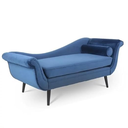 Image of 2-Seater Settee Sofa Diwan Couch Chaise Lounge for Home and Living Room | (Blue Kulfi, Large)