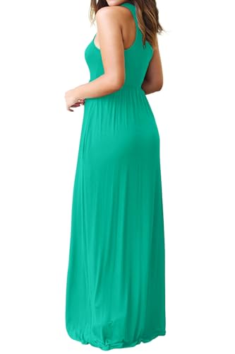 Image of DEARCASE Women's Sleeveless Summer Maxi Dress with Pockets,Beach,Vacation