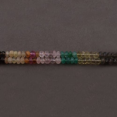 Perles rondelles pierres naturelles multicolores facettées 8-9mm LKBEADS