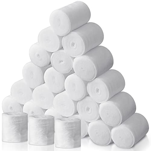 Treela 24 Rolls Cotton Cast Padding Individually Wrapped Soft Undercast Padding Rolls for Plaster Casts Pet Bandage Halloween Mummy Decor Mask Making and Art Projects (2 Inch X 8.9 ft)