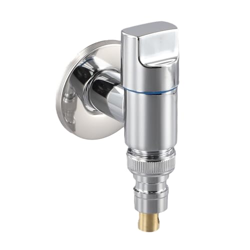 Kivivaka Valvola automatica ad angolo di arresto dell'acqua in acciaio inox, per lavatrice, cucina e giardino, filettatura G1/2 e G3/4, a prova di perdite, argento