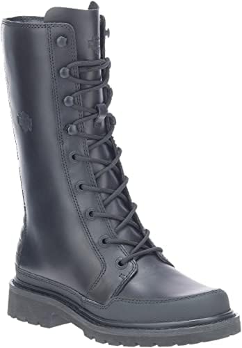 HARLEY-DAVIDSON FOOTWEAR Women's Akers 9" LACE Motorcycle Boot, Black, 6 | Image 1