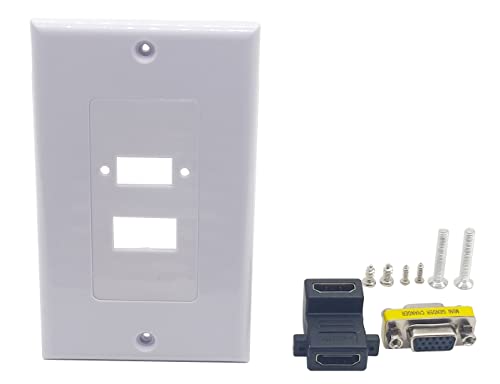 Placa de pared HDMI VGA Halokny con conector en ángulo recto para audio y vídeo 3