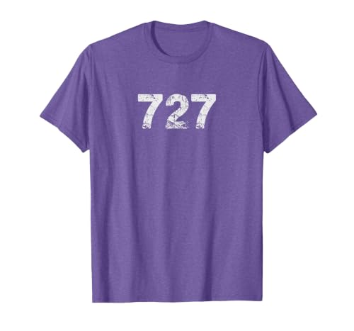 727 Area Code t-Shirt for Pinellas County Florida T-Shirt, Men, Purple Heather, XX-Large