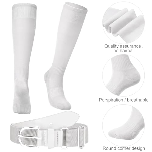 Baseball Socks and Belt Youth Combo Set Softball Belts with Softball Sock Elastic Waist Belt3