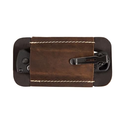 Knife Sheath Leather Knife Sheath for Belt Horizontal Carry Pocket Knife Holder EDC Belt Organizer Handmade Compact Draw Knife Holster EDC Pocket Organizer Sheath for Folding Knife Gifts for Men