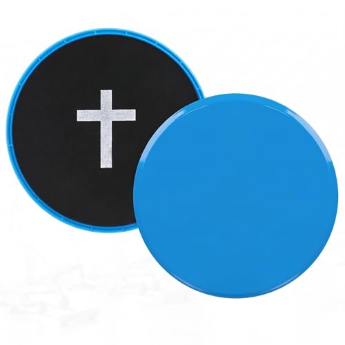Eyourlife 2 Pack Exercise Core Sliders for Working Out - Cross Print Durable PP & EVA Gliders for Carpet or Hardwood Floors Portable Dual-Sided Gliding Discs for Lunges & Core Training Gym Equipment
