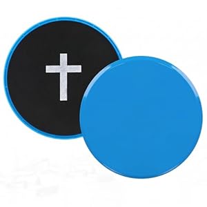 Eyourlife 2 Pack Exercise Core Sliders for Working Out – Cross Print Durable PP & EVA Gliders for Carpet or Hardwood Floors Portable Dual-Sided Gliding Discs for Lunges & Core Training Gym Equipment