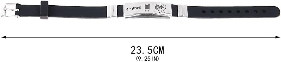 Yellow Chimes Men's Bracelet for Kpop Band Exquisite Signature J-Hope Silicon Plated Stainless Steel Charm Bracelet and Boys Silver