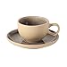 Gibson Elite Manila Bay 8-Piece Stoneware 5 oz Cup and Saucer Set, Reactive Glaze Espresso & Coffee Cups with Saucers, Assorted Colors