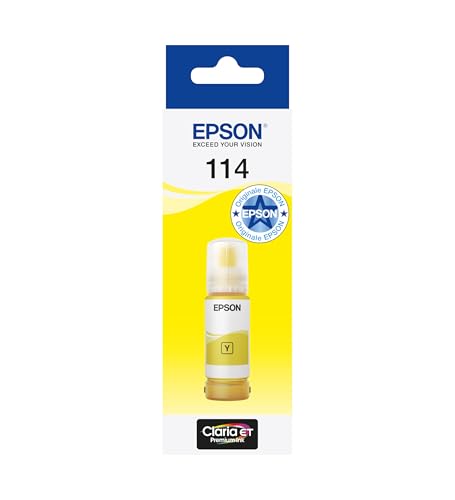 Epson Claria ET Premium, Serie 114, Inchiostro per Stampanti EcoTank, Single Pack 1 Colore (Giallo), 70ml, Stampa fino a 2300 fotografie con un set
