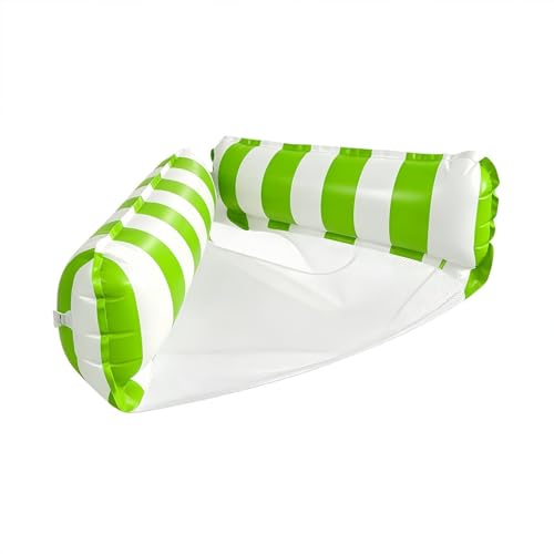 Jvjggag Silla flotante para piscina, hamaca portátil inflable 2 en 1 a rayas | Sillas flotantes de agua, para agua, mar, playa, estanque, río, interior, exterior, camping, viajes