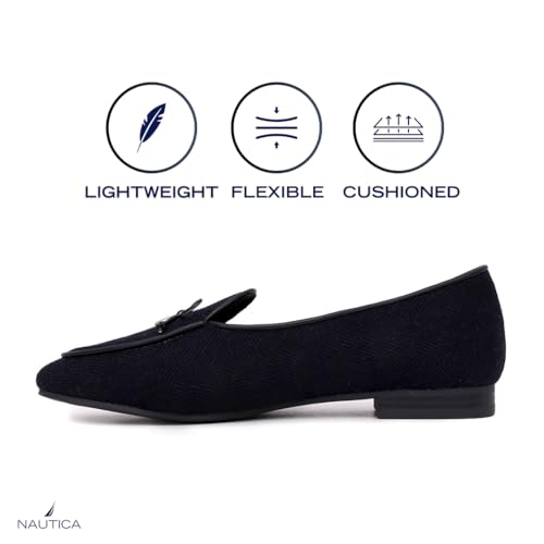 Image of Nautica Woman Flat Loafers Luxury Designer Penny Shoes Slip On Ballet Comfortable Everyday Moccasins for Work Office Outdoor