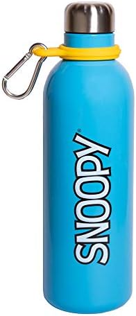 Grupo Erik Official Snoopy Water Bottle-Sports Bottle-500ml / 17OZ, Stainless Steel, Vacuum Insulated Water Bottle, Double Wall Reusable Water Bottle With Carabiner, BPA Free