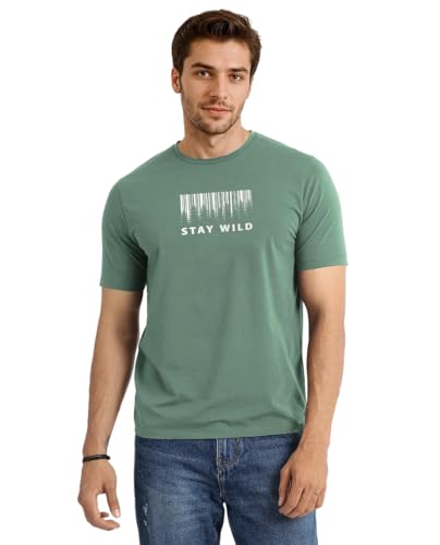 Image of Mens Printed Round Neck Half Sleeve /Long Sleeve 100% Cotton T-Shirt