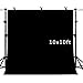 MME 10x10ft Black Photo Video Photography Background Studio Non-woven Fabric Backdrop Screen PURME005