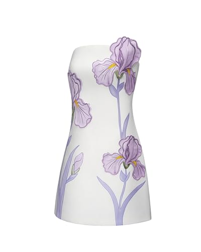 Image of JW PEI Women's 3D Floral Applique Strapless Mini Dress