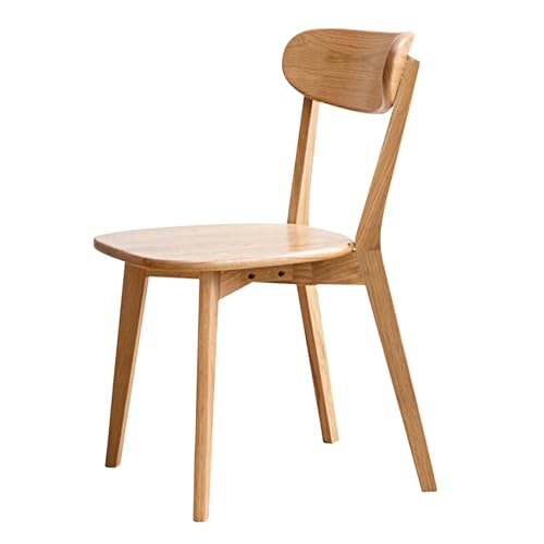 Image of 100% Solid Wood Dining Chairs,Mid Century Modern Dining Chairs with Rounded Backrest,Kitchen,Dining Room Chairs Set of 1 /2 /4 (1, Natural Color)