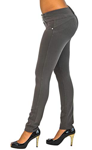 Shaping Pull On Butt Lift Push Up Yoga Pants Stretch Indigo Denim Skinny Jeans2