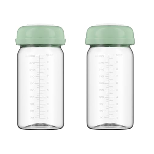 Collection Bottles, 10oz Wide-neck Breast Milk Container Compatible For Spectra S1 S2 Sg Motif Luna Breast Pumps, Fit For 22oz Breast Milk Cooler & Fridge, 2 Packs