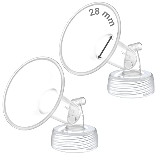 Image of Maymom Wide Neck Pump Part Compatible with Spectra S1 /S2 Pumps; Incl Wide Mouth Flange; Not Original Spectra Flange; Replaces Spectra Shield (28 mm Two Flanges)
