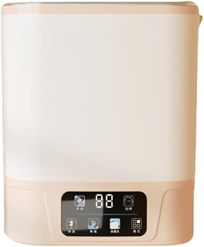 全自動ミニ洗濯機 小型 ポータブル洗濯機 脱水機能付き 滅菌機能 ブルーレイ滅菌 省スペース 簡易 ベビー服 靴下 下着洗浄 排水バスケット付き小型洗濯機、高性能 小さい 洗濯 持ち運び 寮用 子供服 おもちゃ ペット用品 節水・節時間・省エネ ホース バ