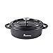 MasterPro Cook & Share | Cacerola de Gres | Diseño Oval con Tapa en Color Negro | Dimensiones 16 x 9,8 x 4,5 cm | Asas Ergonómicas | Cazuela de Cocina | para Lavavajillas y Horno