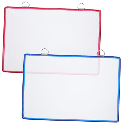 Uonlytech 2Pcs Wall File Organizer Clear Hanging Folder for Documents Bills and Receipts and Deformation File Storage Bag for Office Home and School Use