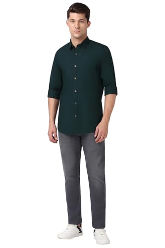 Image of Peter England Men's Cotton Slim Fit Solid Shirt