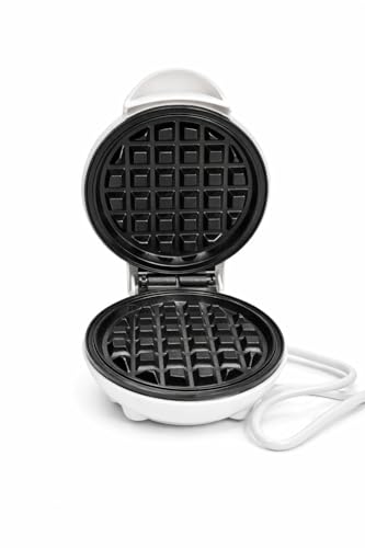 Mini Waffle Maker 350W Non-Stick Cooking Surface 12x12cm Cooking Area Indicator Light Non-Slip Bottom UK 3 Pin Plug