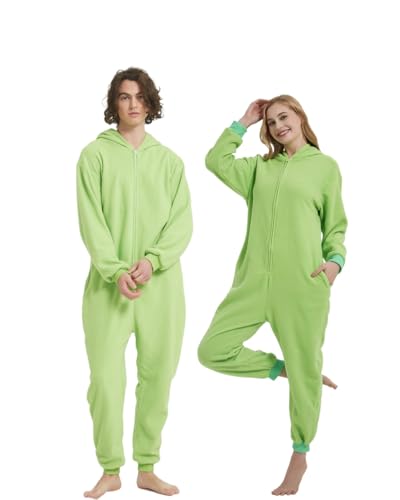 Wjkvgnsdm Animal Onesie Funny One-Piece Costume Unisex Cosplay Halloween Christmas Pajamas For Women Men Teen Green M